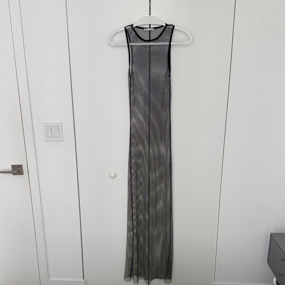 Zara Black Mesh Maxi Dress
